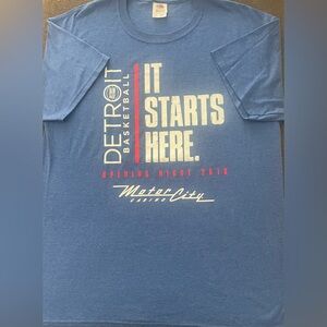 Men’s Detroit Pistons 2018 Motor City Casino “It Starts Here” T-Shirt Size L